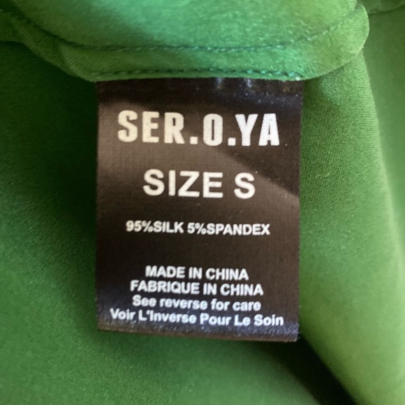 SER.O.YA Silk Midi Length Dress, deep green - Picture 9 of 16